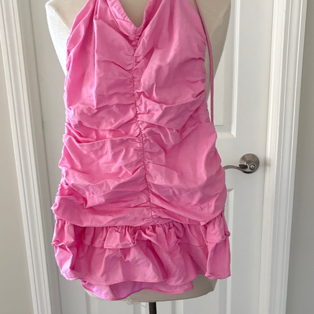 White Fox Boutique Pink Layered Halter Top